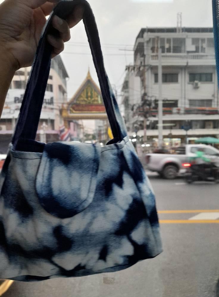 SIVAREE Indigo-dyed cotton handbag blue smal