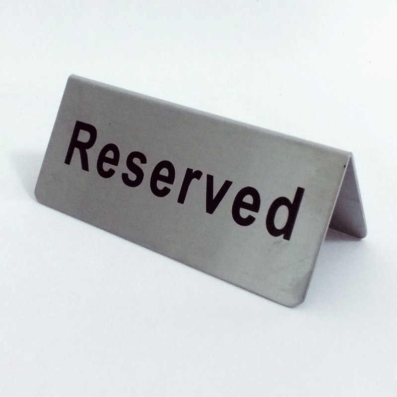 ป้าย " Reserved " ขนาด 5x12 ซม.