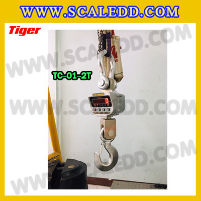 ตาชั่งแขวน2ตัน เครื่องชั่งแขวน2ตัน เครื่องชั่งแขวน2000kg เครื่องชั่งแขวนดิจิตอล2000kg พิกัด 2000kg ค่าละเอียด 0.5kg ตะขอหมุนได้360องศา เครื่องชั่งแขวนยี่ห้อ TIGER รุ่น TC-01