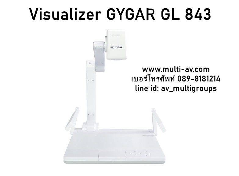 Visualizer GYGAR GL 843 อุปกรณ์สร้างสัญญาณภาพ 1/3" CMOS • จุดแสดงผล 5 ล้านพิกเซล • ความละเอียดภาพ 800 TV Line • ระบบสัญญาณภาพ (Native) XGA, SXGA, 720p, 1080p • อัตราการจับภาพ 25 FPS