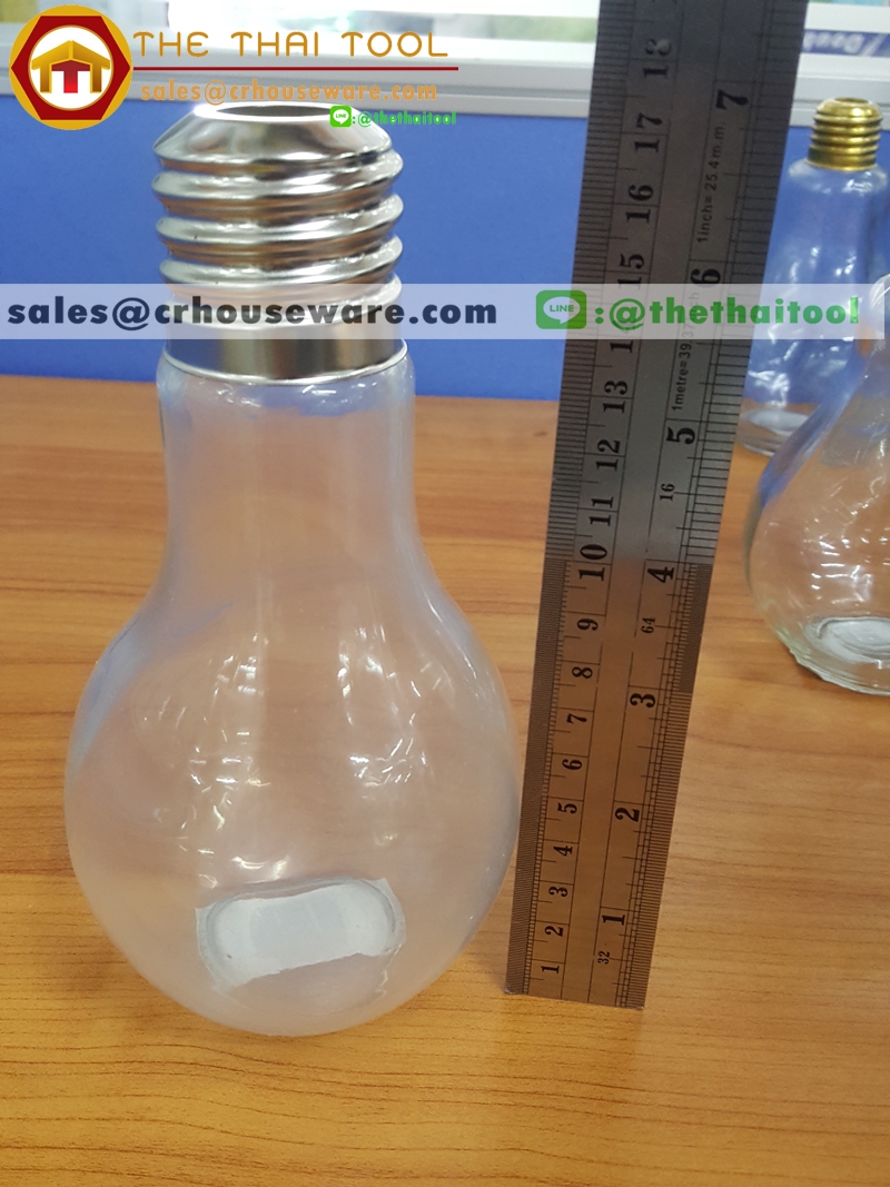 แก้วหลอดไฟ 420 ml. Drinking bulb with screw cap 420 ml. Code : 005-J454