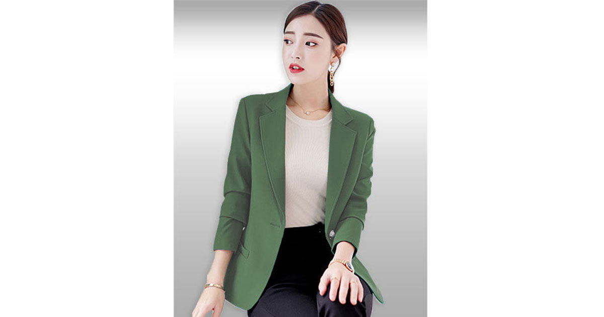 เสื้อสูทผู้หญิงแขนยาวสีเขียวแบบสวยหรู มี5ไซส รหัส2409 GREEN