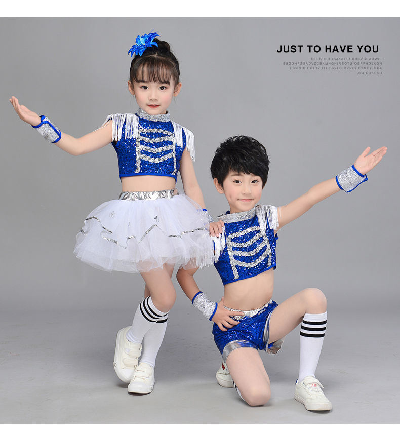 ชุดเต้น ชุดหรีด ชุดเชียร์ สีน้ำเงิน-ขาว