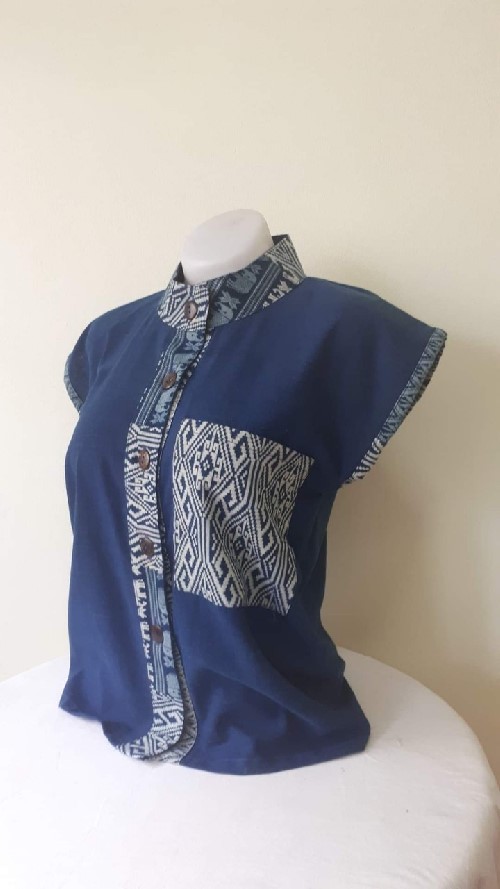 เสื้อผ้าฝ้ายฮัม1 ย้อมครามไทยเทห์ไม่ทำลายสิ่งแวดล้อม สีน้ำเงิน น้ำตาล ดำ และม่วงเข็ม M L XL XXL