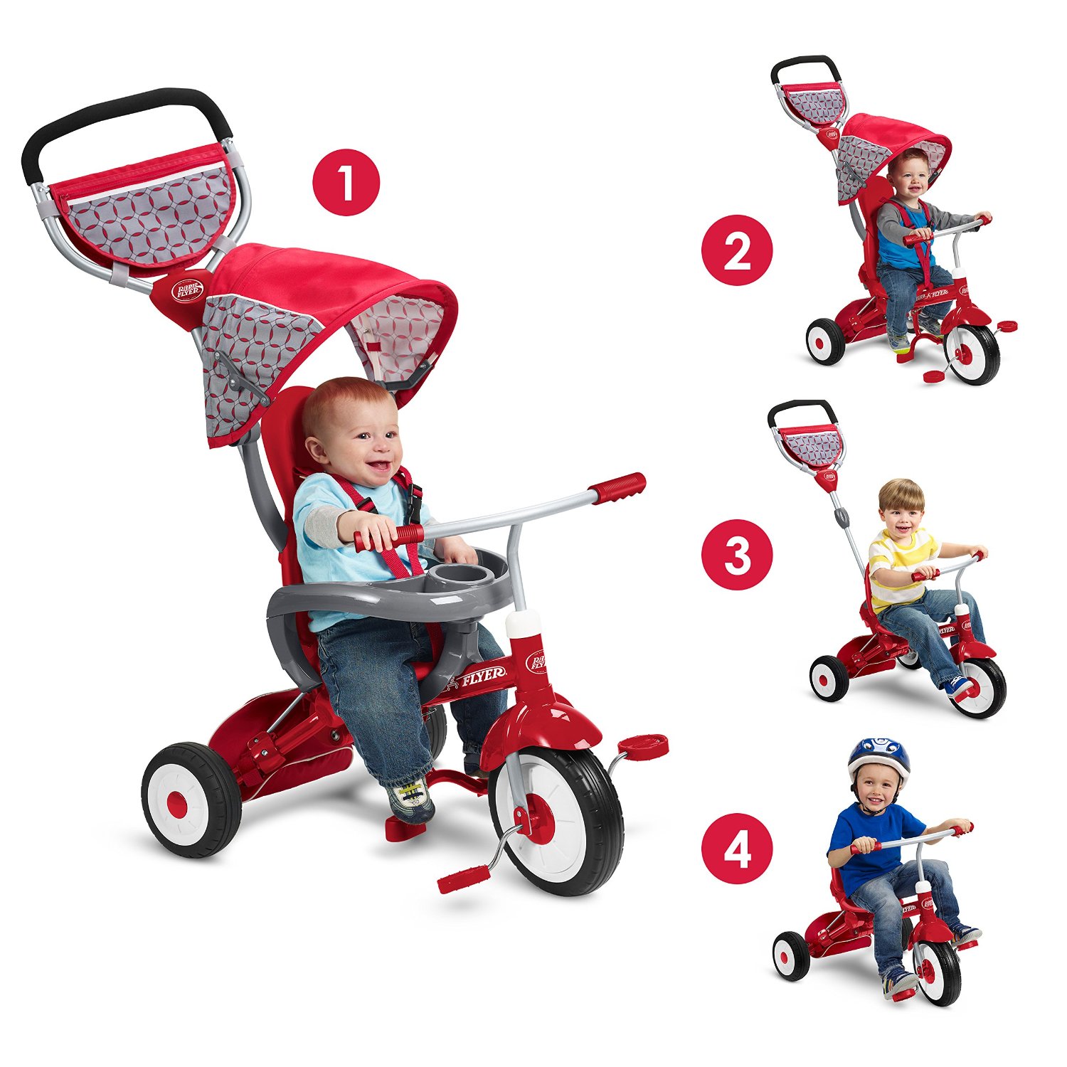 จักรยาน Radio Flyer EZ Fold Stroll 'N Trike Ride On, Red