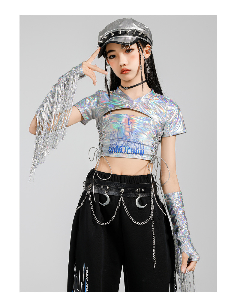 friendly4kid ชุดเต้น HipHop Kidsเสื้อ+กางเกงหางปลา jazz dance kids