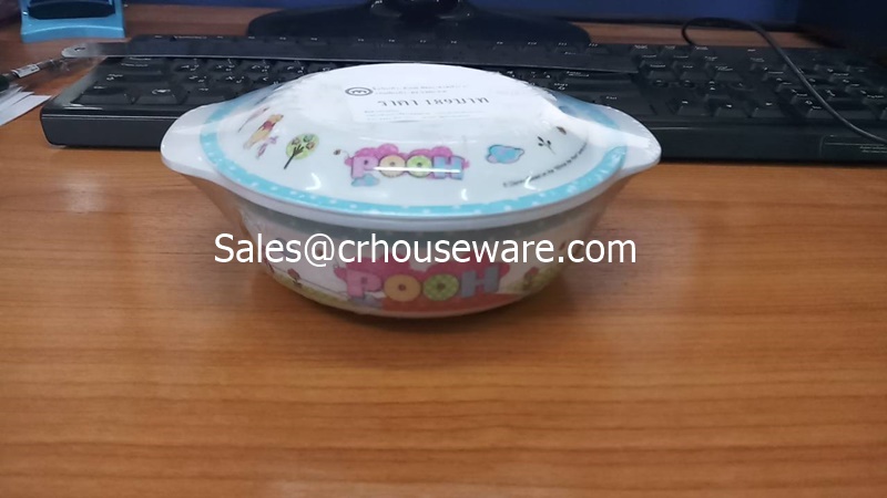 ชามมีฝา ลายพูห์บลูสปอตไวห์ Poo Bule sport White PB-BL2450-5.5,Bowl with lid