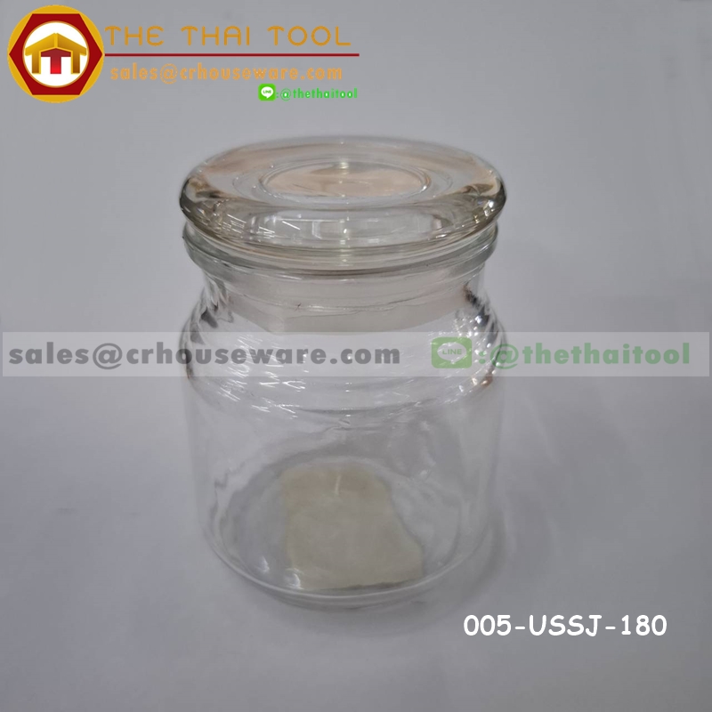 โหลแก้วทรงตรงฝาแบน ความจุ 140 มล.