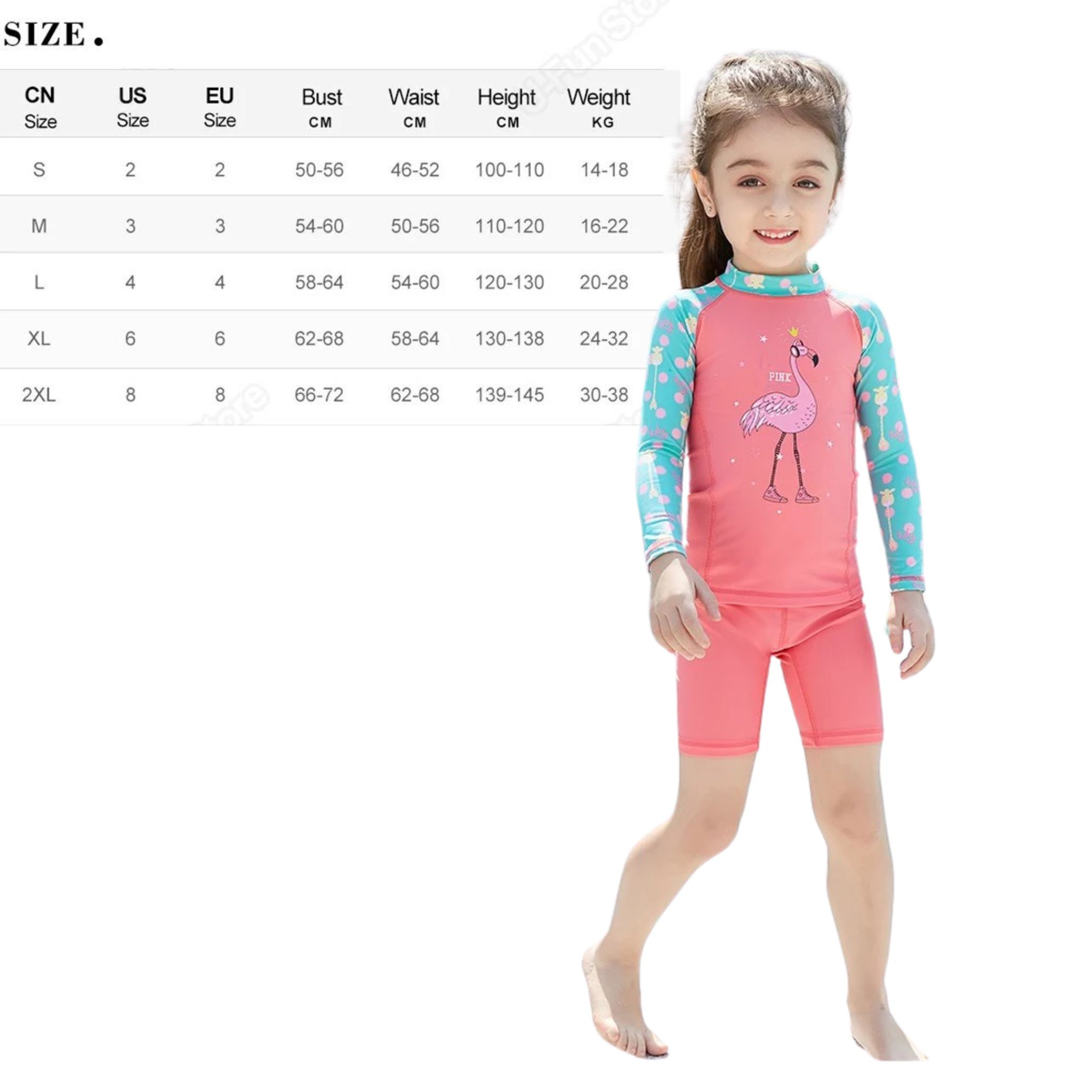 **พร้อมส่ง ชุดว่ายน้ำ สำหรับเด็ก เซ็ตเสื้อ 2 ชิ้น กระโปรง/กางเกง