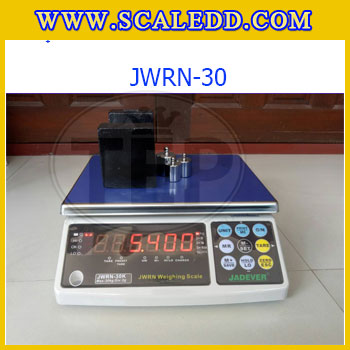 เครื่องชั่งดิจิตอล30kg ยี่ห้อ JADEVER รุ่น JWRN พิกัดน้ำหนัก 30kg ความละเอียด 2 กรัม (มีใบตรวจรับรองจากสำนักชั่งตวงวัด)