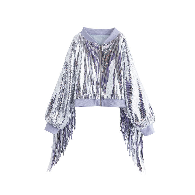 ชุดเต้น ชุดแดนซ์ เสื้อแขนกุดสีเงินปักเลื่อม+กระโปรงสีดำ