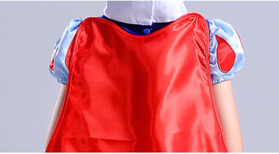 ชุดเด็ก : เดรสเจ้าหญิงสโนไวท์ ทรงยาวสีเหลืองอ่อน+ผ้าคลุมสีแดง