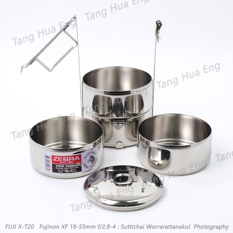 Zebra ปิ่นโตสเตนเลส ขนาด 16 ซม. 4 ชั้น ตราหัวม้าลาย ( 16/4 )