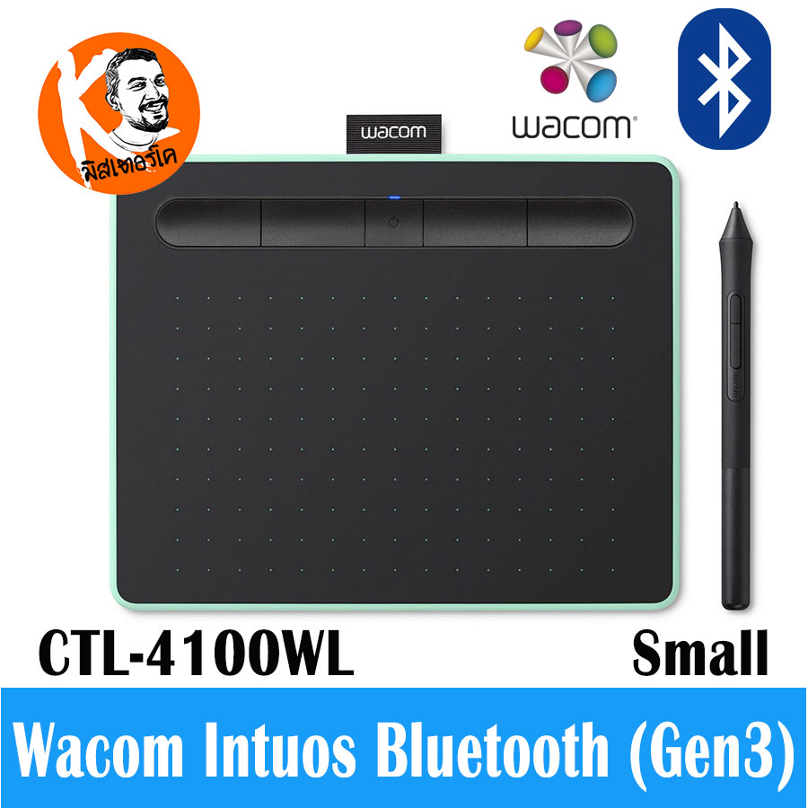 Wacom Intuos S/Bluetooth ขนาด 6x4 นิ้ว เม้าส์ปากกา ขนาดเล็ก CTL-4100WL (Gen3) สีดำ แรงกดปากา 4096 ระดับ ไม่ใช้แบตเตอรี่