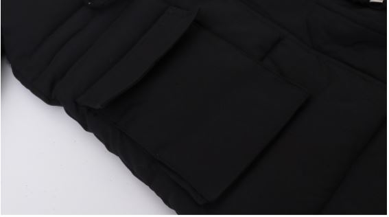 เสื้อกันหนาว บุนวมสีแดง มีฮูด