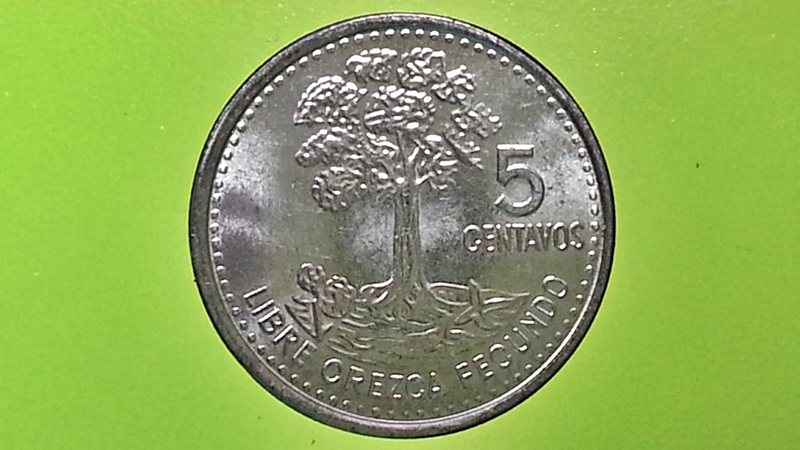เหรียญ เงินตรา ประเทศ กัวเตมาลา Centavos (Magnetic) 2014