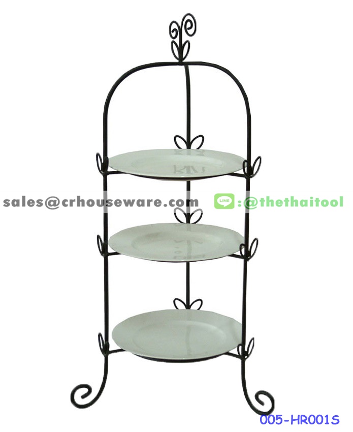 ชั้นโชว์อาหารทรงกรงนก 3 ชั้น (ไม่รวมจาน) 005-HR001S