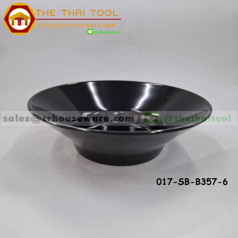 ชามปากบานทรงเกาหลี 6นิ้ว สีขาวดำ