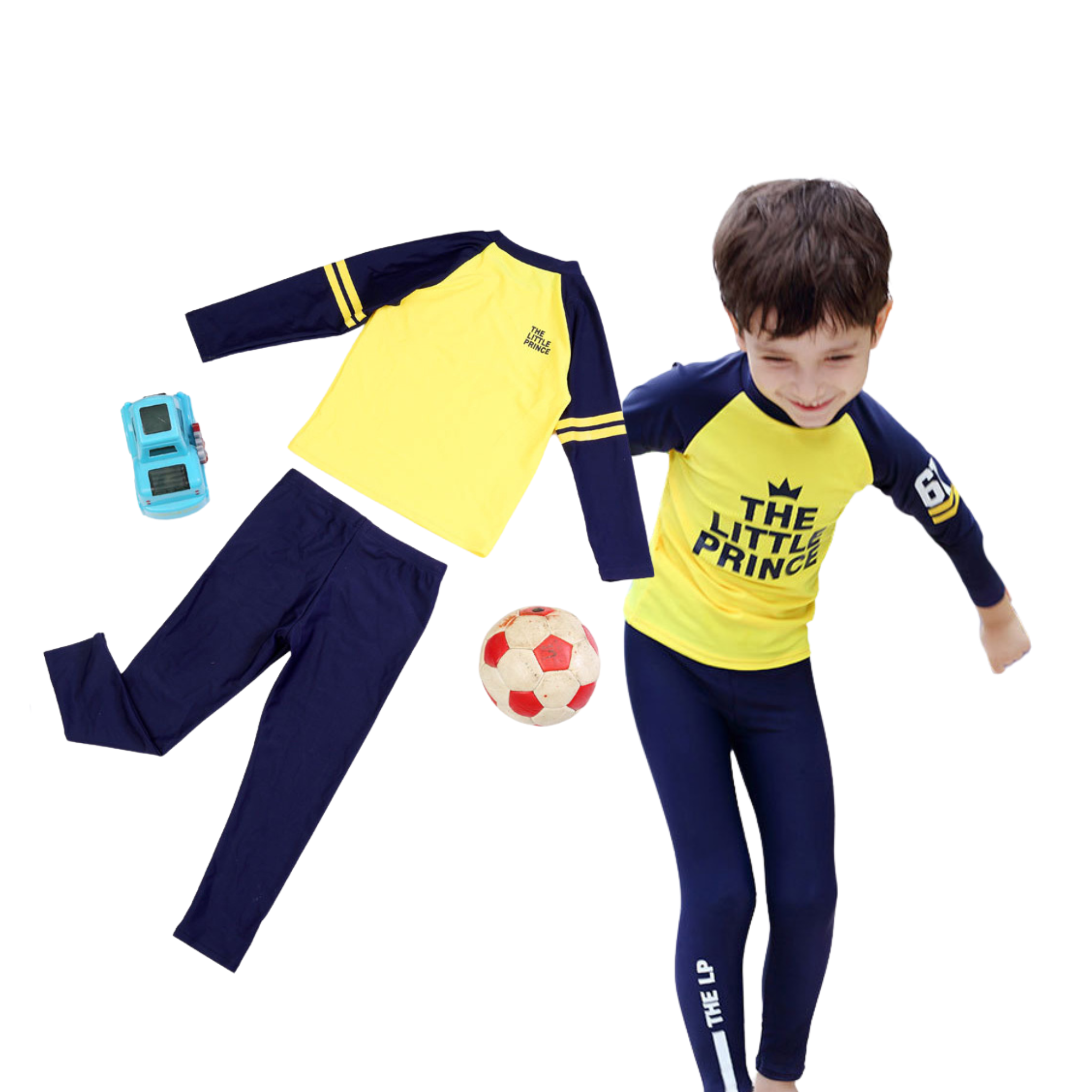 **พร้อมส่ง ชุดว่ายน้ำ เด็กชาย ชุดบอดี้สูท แขนยาวรัดส้น