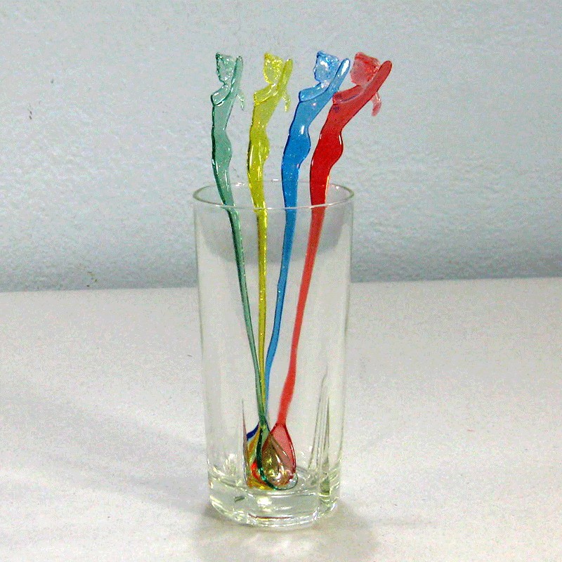 ช้อนคนเหล้าสีใส รูปผู้หญิง