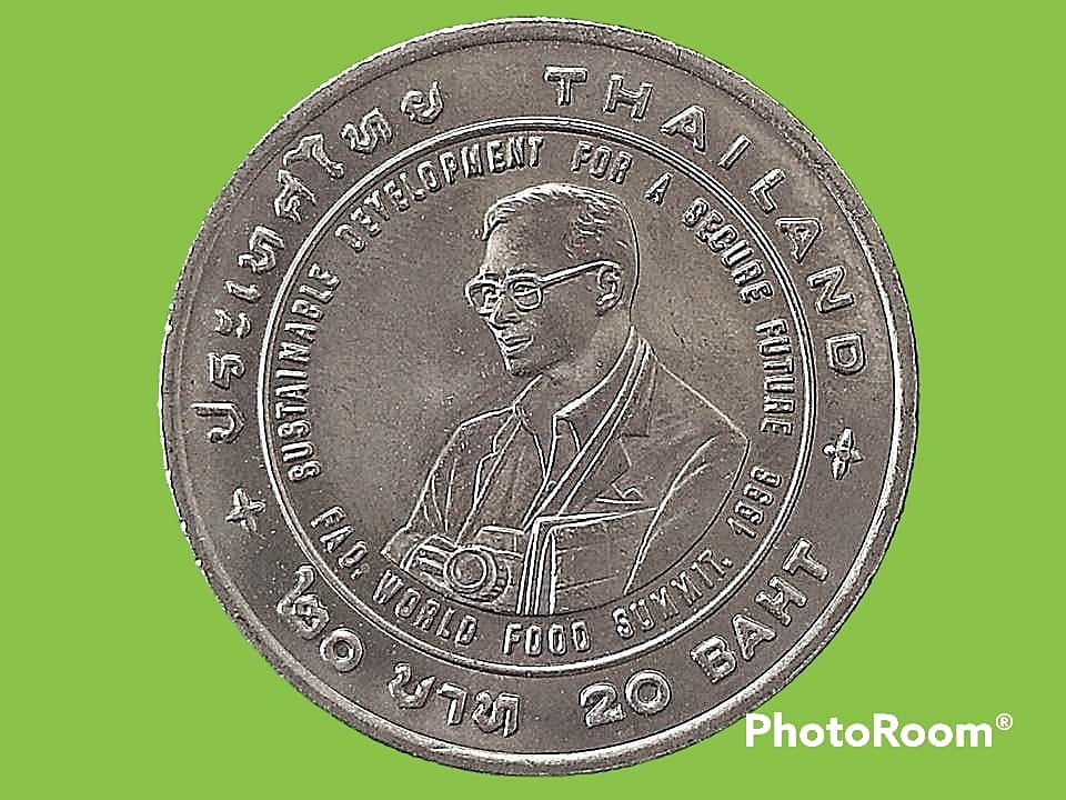 เฉลิมพระเกียรติ 20 Baht (F.A.O. Agricola Medal to HM King Bhumibol Adulyadej