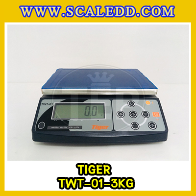 เครื่องชั่งน้ำหนักดิจิตอลตั้งโต๊ะ พิกัด3กิโลกรัม ความละเอียด0.1g ยี่ห้อ TIGER รุ่น TWT (เครื่องชั่งผ่านตรวจรับรองจากสำนักชั่งตวงวัด)