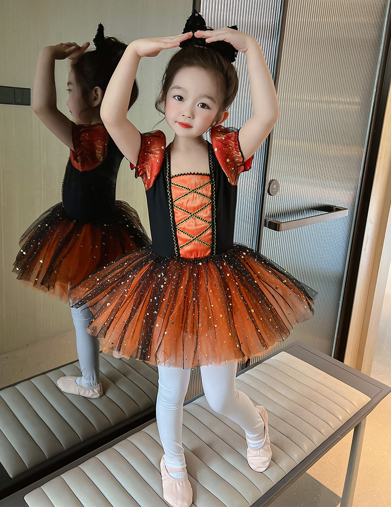 friendly4kid พร้อมส่ง ชุดฮาโลวีน Haloween เด็กหญิงเดรสสั้นแต่งระบาย