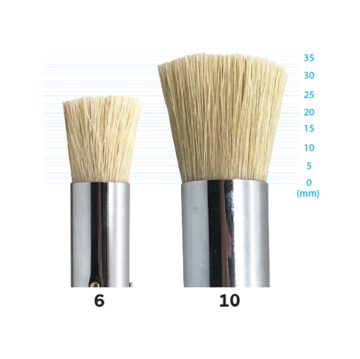 พู่กัน Seikai ขนหมูจีน ด้ามสั้น หัวกลม