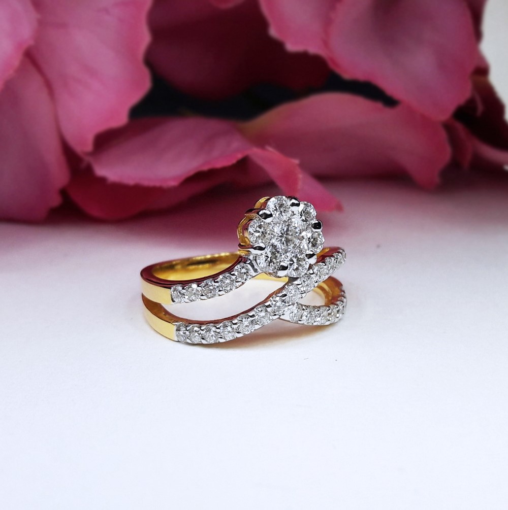 สั่งผลิตเพชรเบลเยี่ยมคัท แหวนแต่งงาน แหวนหมั้น ใส่เที่ยว ออกงาน แหวนทองคำ 18K เพชรแท้ 0.96 กะรัต 4.74 กรัม น้ำ 99 ราคาถูกมาก มีใบรับประกันค่ะ