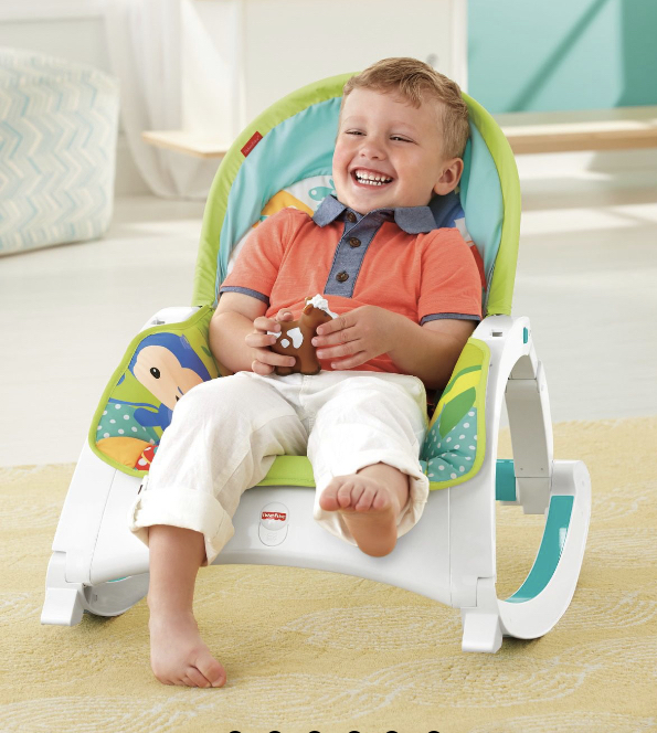เปลสั่นอัตโนมัติและเปลโยกมือ Fisher Price Infant to toddler Rocker Rainforest Friends