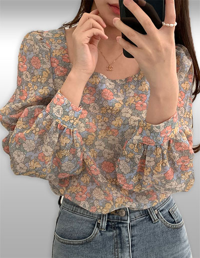 เสื้อแฟชั่นลายดอกไม้สวยหวาน รหัส 2384