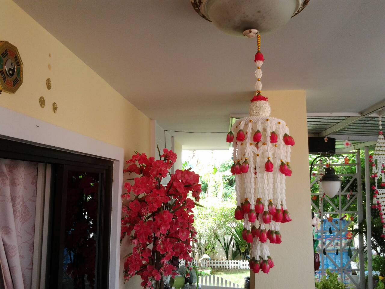 โคมแขวนระย้าดอกรักรอบ 5 ชั้น