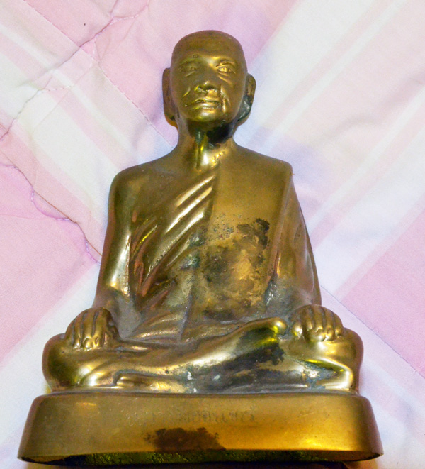 หลวงพ่ออินทร์ วัดเกาะหงษ์ ขนาด4นิ้ว เนื้อทองเหลือง สวยๆดินเก่า