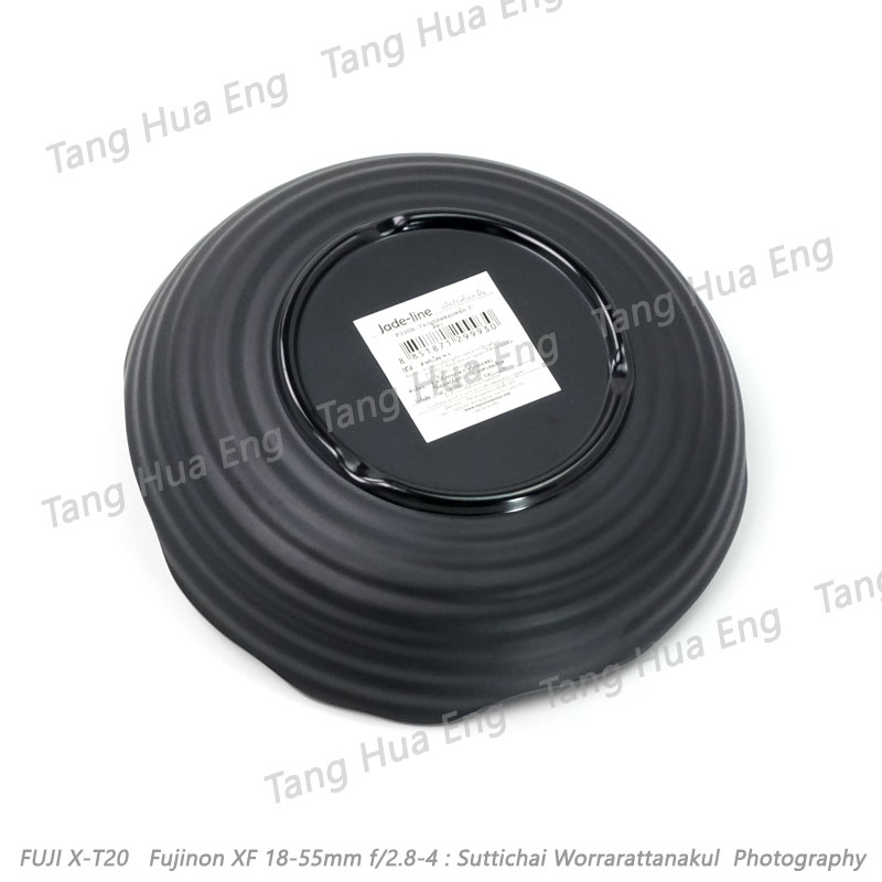 จานขอบหยัก 7 นิ้ว เมลามีน สีดำ P3306-7 Jade-line