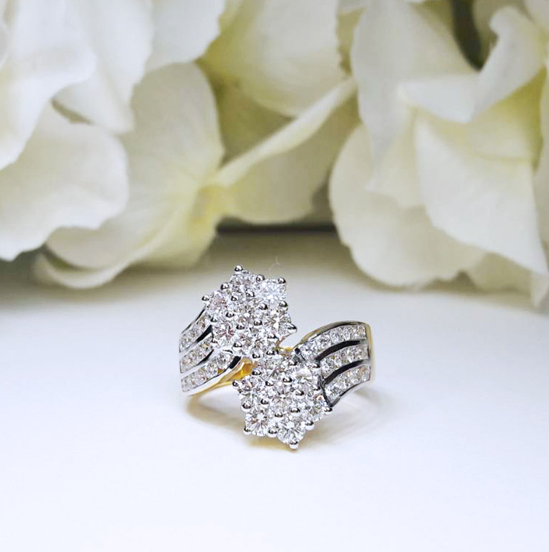 สั่งผลิตเพชรเบลเยี่ยมคัท แหวนแต่งงาน แหวนหมั้น ใส่เที่ยว ออกงาน แหวนทองคำ 18K เพชรแท้ 1.74 กะรัต 5.96 กรัม น้ำ 99 ราคาถูกมาก มีใบรับประกันค่ะ