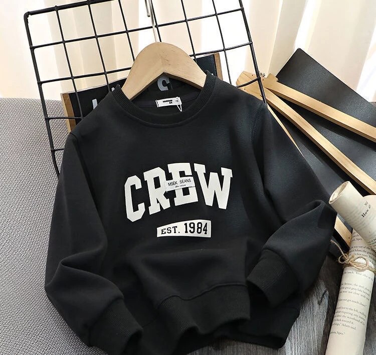 พร้อมส่ง เสื้อกันหนาว เสื้อแขนยาว ลาย Crew