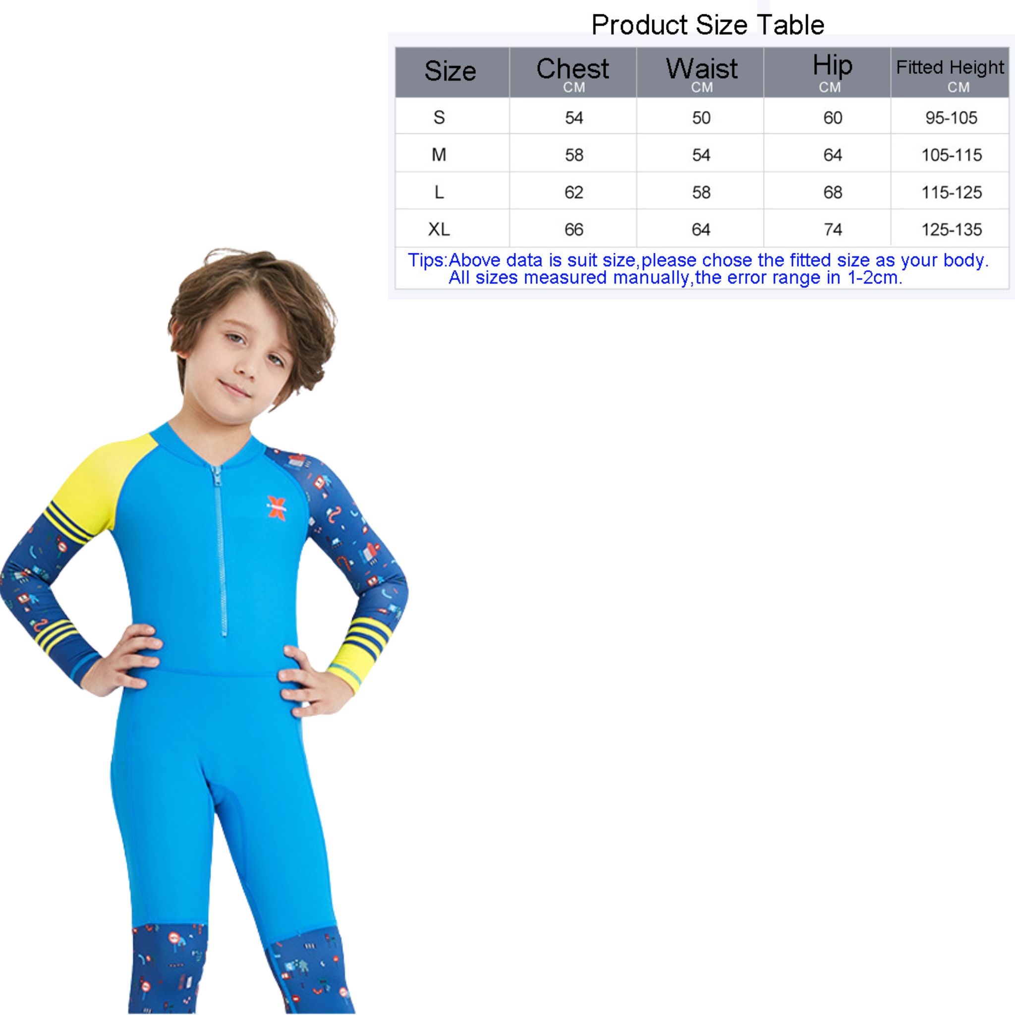 **พร้อมส่ง ชุดว่ายน้ำ เด็กชาย ชุดบอดี้สูท แขนยาวรัดส้น