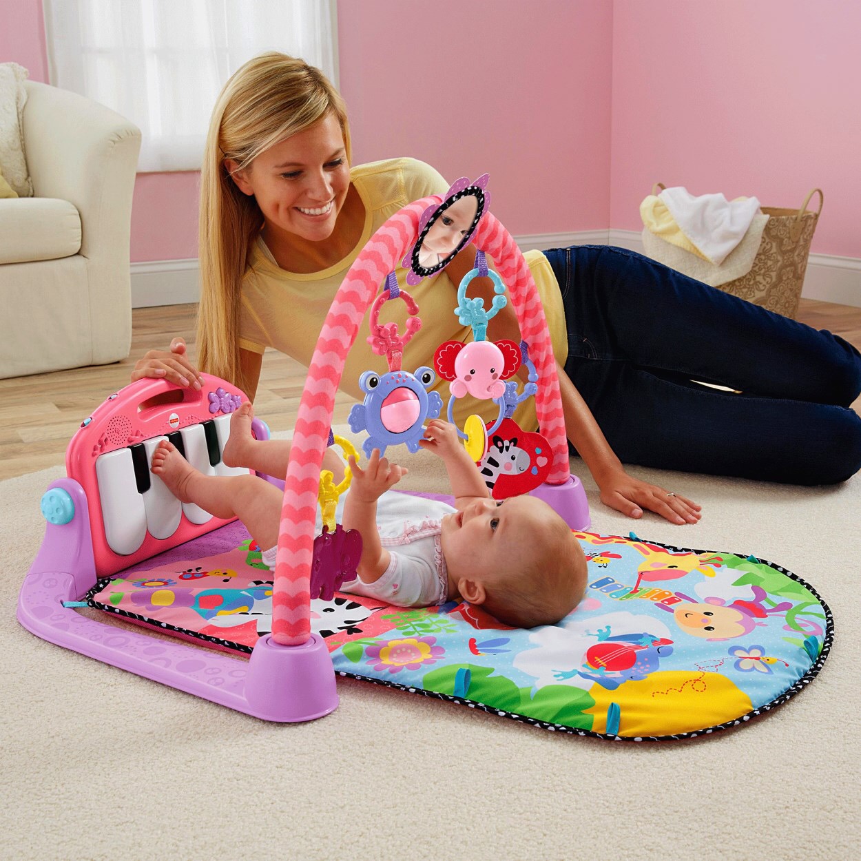 แผ่นรองนอนเพลย์ยิม Fisher-Price Kick and Play Piano Gym
