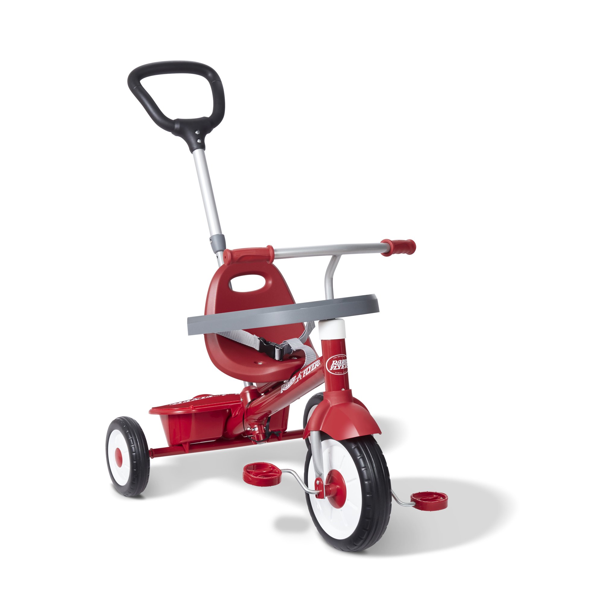รถจักรยานสามล้อแบบมีด้ามจับบังคับทิศทางได้ Radio Flyer, 3-in-1 Stroll 'n Trike