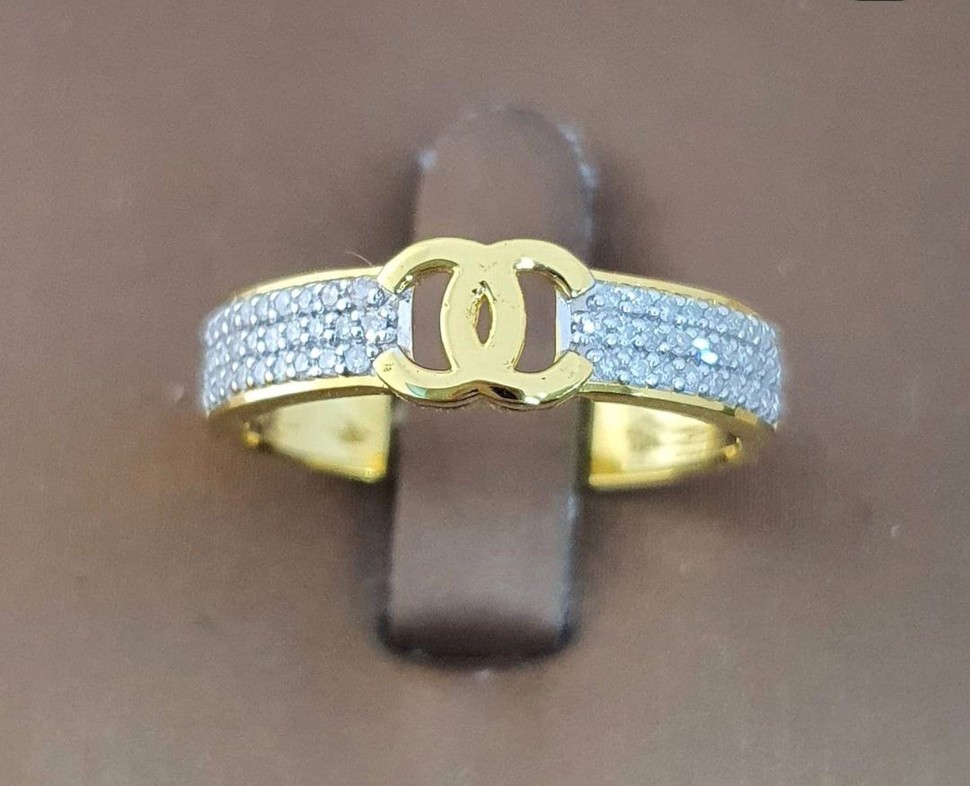 พร้อมส่งและสั่งผลิตแหวนเพชรข้างสามแถว แหวนแต่งงาน แหวนหมั้น ใส่เที่ยว ออกงาน แหวนทองคำ 9K เพชรกุหลาบแท้ 0.18 กะรัต 56 เม็ด ราคาถูกมาก ส่งฟรี