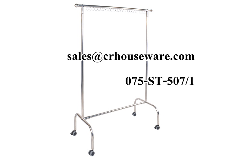 ราวแขวนผ้า-ราวเดี่ยวตรงมีห่วง (มีล้อ) 075-ST-507/1