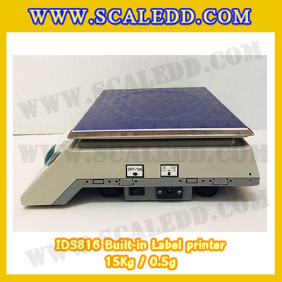 เครื่องชั่งน้ำหนักดิจิตอล พิกัดน้ำหนัก 15kg ยี่ห้อ SDS รุ่น IDS816 ค่าละเอียด 0.5g Built-in Label printer