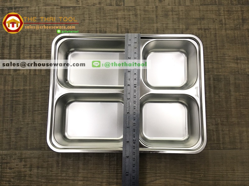 ถาดหลุม 4 ช่อง เหลี่ยมใหญ่ พร้อมฝา T-222845,ถาดหลุมเด็กเล็กสเป็คราชการ,ถาดหลุมเด็กมีปิดสเป็กราชการ,Plate_Tray_Changrai_Thailand