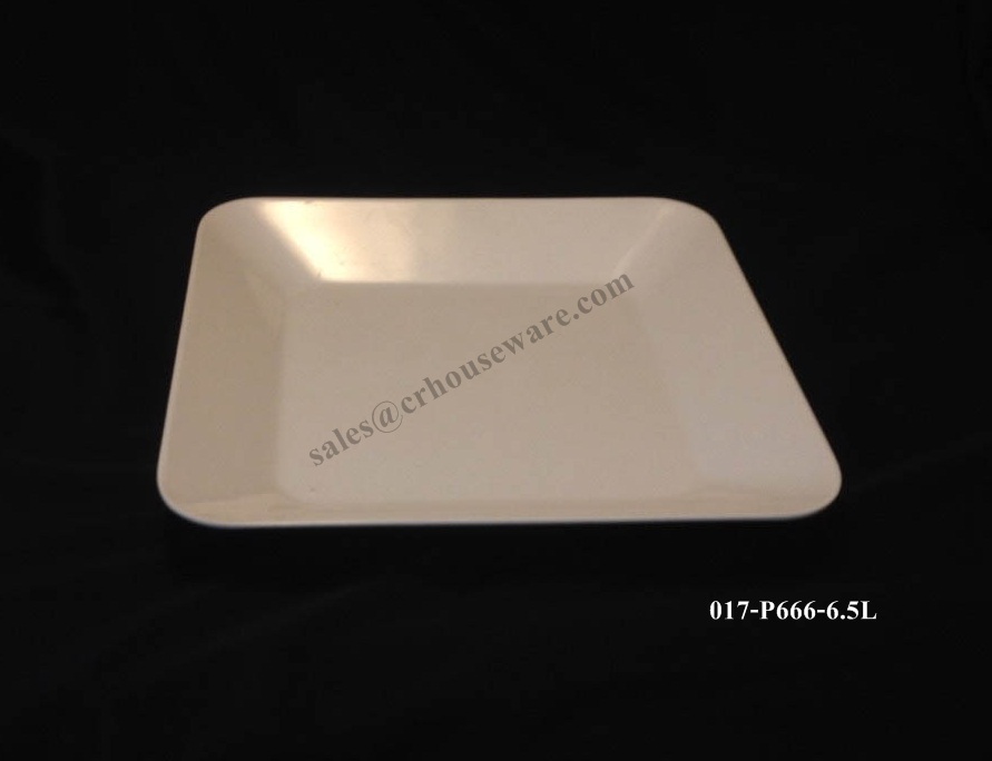 จานแบ่งเมลามีนทรงสี่เหลี่ยมจัตุรัสทำโลโก้ 6.5 " 017-P666-6.5L จานแบ่ง ,จานแบ่งเมลามีน, จานเมลามีนทรงสี่เหลี่ยม, จานแบ่ง ,จานทำโลโก้