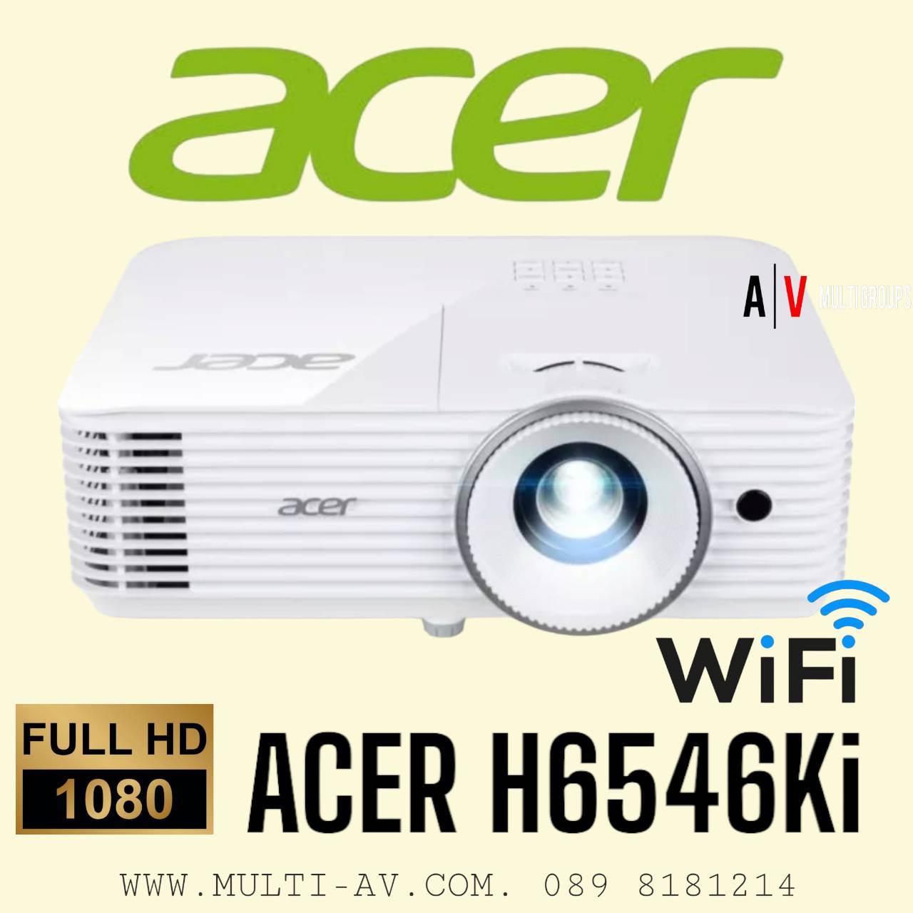 Acer H6546ki (Full HD 1080P) โปรเจคเตอร์ ความสว่าง 5200 Ansi รองรับ wireless Contrast 10,000:1