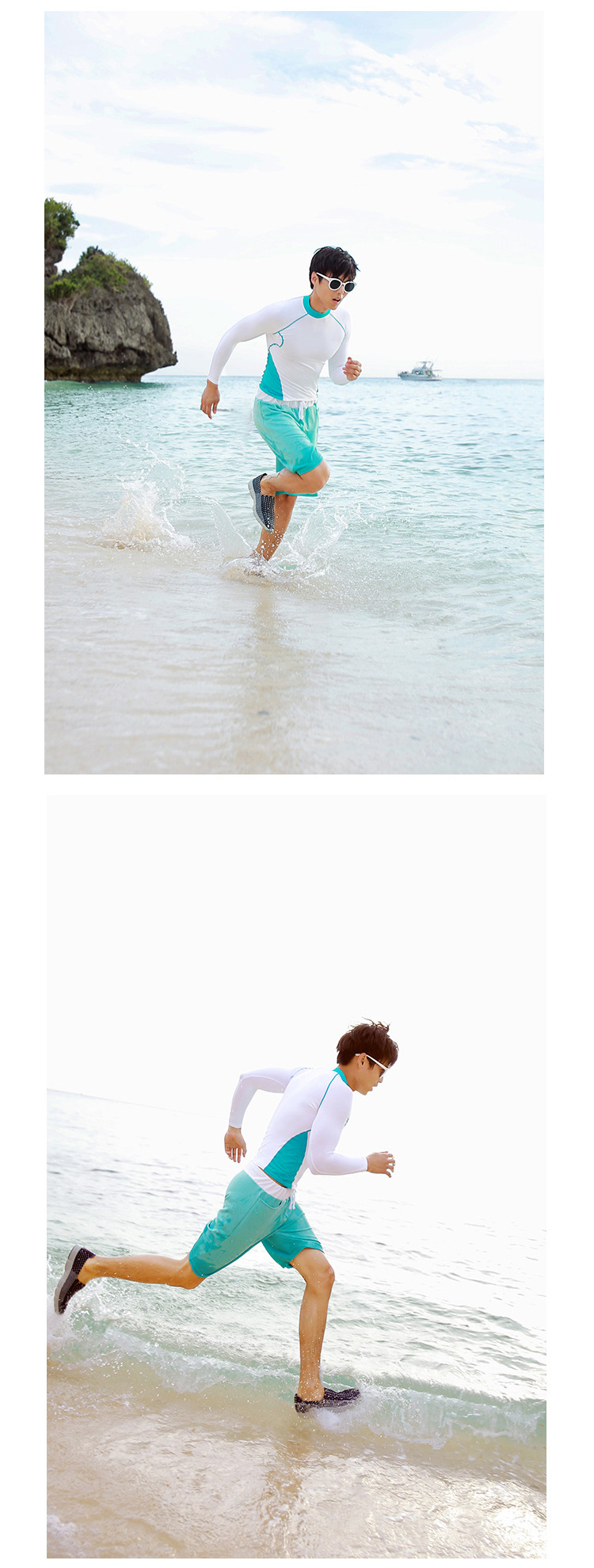 ชุดว่ายน้ำหรือใส่ดำน้ำผู้ชายกัน uv 3xl รอบอก40-46 รอบเอวกางเกง 32-40 สะโพก 42-52 นิ้ว ตัวเสื้อยาว 28 กางเกงยาว 23 นิ้วค่ะ รอบวงแขน 18นิ้ว เนื้อผ้าดีมากค่ะ กางเกงมีเชื่อกผูกมีซับค่ะ