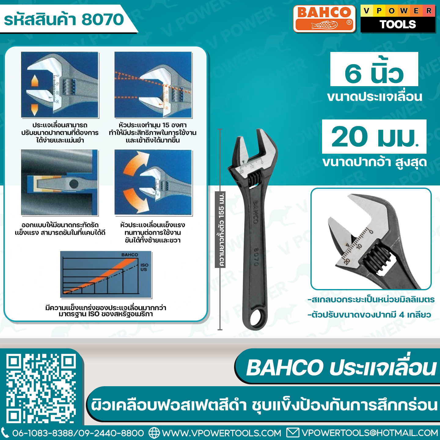 Bahco ประแจเลื่อน มาตรฐานสวีเดน ผลิตที่สเปน