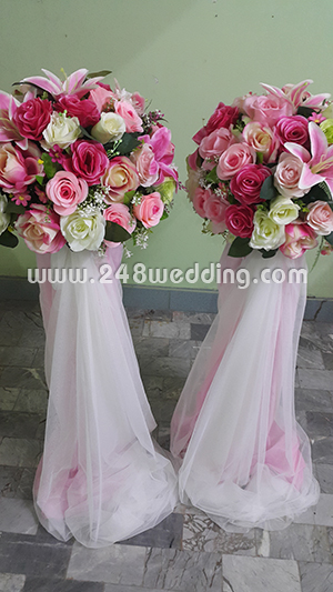 สแตนพร้อมดอกไม้ให้เช่า (ชมพูขาว)