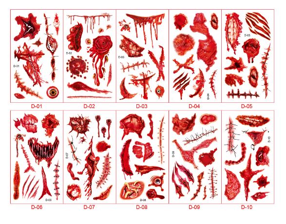 สติกเกอร์ แทททู ฮาโลวีน โพนี่ เมอเมด มีให้เลือกแบบเรืองแสงกับไม่เรืองแสง