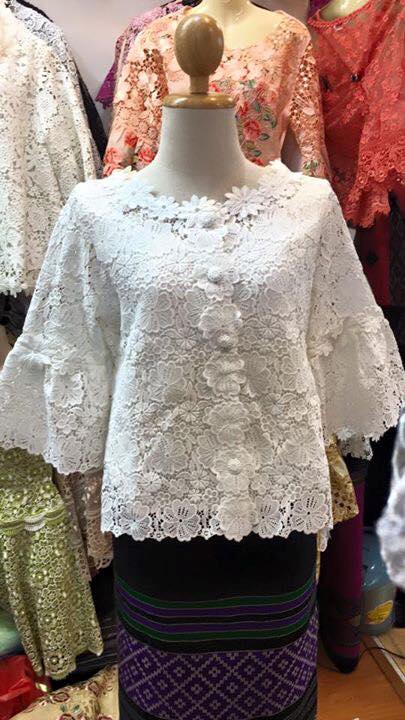 เสื้อลูกไม้กระดุมหน้า ไซส์ 46